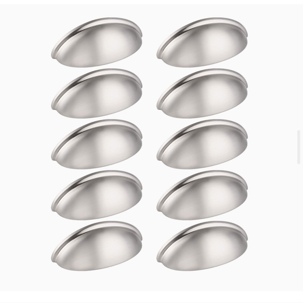 10 Satin Nickel Drawer Handles Cabinet Pulls 3 Inch Hole Kitchen  Dresser Closet